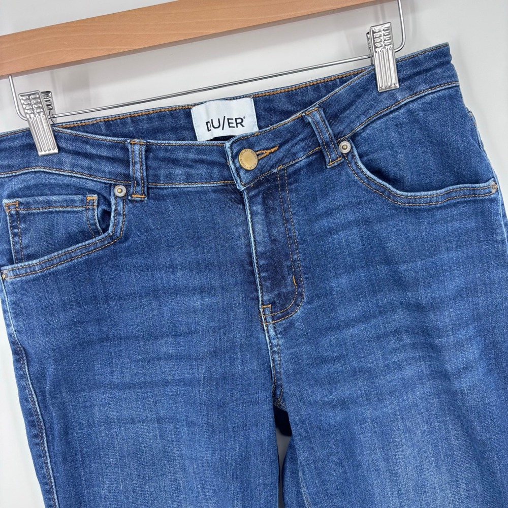 DU/ER Performance Denim Girlfriend Jeans Womens 28x28 Dark Wash Blue Slim